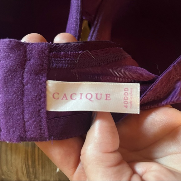 Cacique Purple and Gold Lace Bra from Lane Bryant | Size 40DDD - Picture 4 of 4